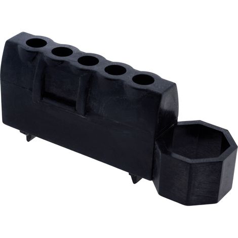 Thomson – Bornier phase noir 6 connexions – Intensité 100A – Section câble 10-25mm² – Résistance chaleur 850°C – Conforme normes CE