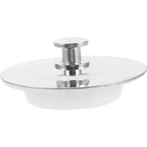Bouchon de vidange - inox/silicone - anti-fuite - pour évier (1/5)