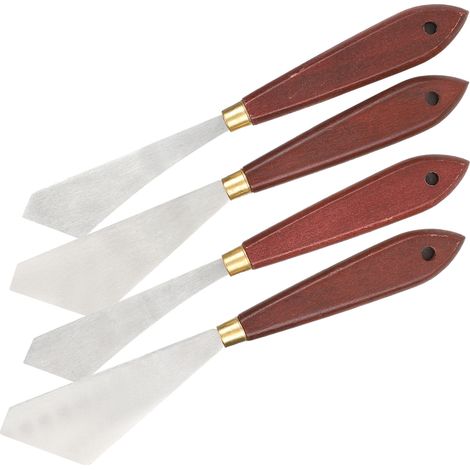 Couteau à huile de forme spéciale, spatule pour peinture à l'huile, couteau à palette, grattoir pour peinture à l'huile et acrylique, couteau à texturer, couteau à gâteau (1/5)