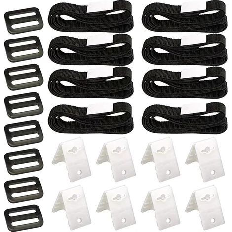 Fixing Kit for Solar Pool Tarpaulin, Fixing Straps and Clips and Buckles, Solar Pool Cover Strap Kit, Universal Pool Cover for Swimming Pool Tarpaulin (8 Pieces) (1/5)