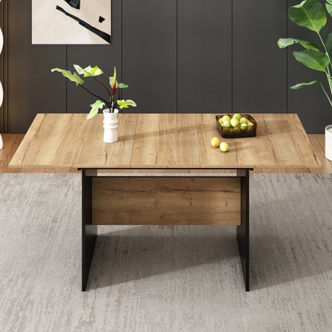 Mesa comedor extensible - textura madera - 180x80x75 cm (1/5)