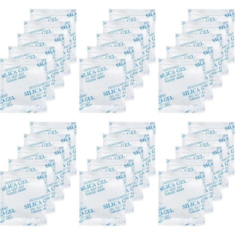 30 Sachets de Gel de Silice 10 g, Absorbeur d'Humidité Non Toxique et Inodore pour Filament 3D, Électronique, Appareil Photo, Vêtements, Chaussures, Tiroirs, Placard (1/5)