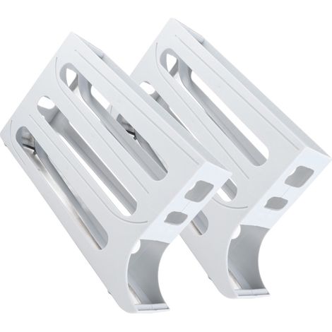 Distributeur d'œufs à roulement automatique, grande capacité, 4 niveaux, gain de place, organisateur de plateau pour réfrigérateur, 2 pièces, gris. (1/5)