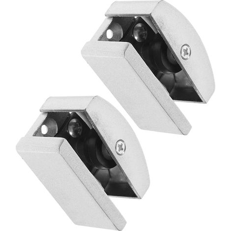 Guide de Bas de Porte de Bain en Alliage d'Aluminium Lot de 2 Butées Réglables pour Portes Coulissantes en Verre Installation Facile pour Salle de Bain (1/5)