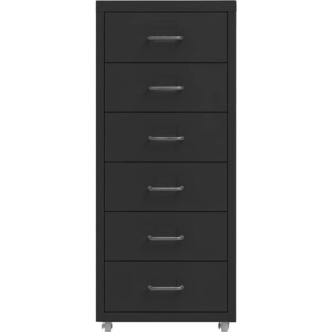 Maison Exclusive - Armario archivador móvil metal negro 28x41x69 (1/5)