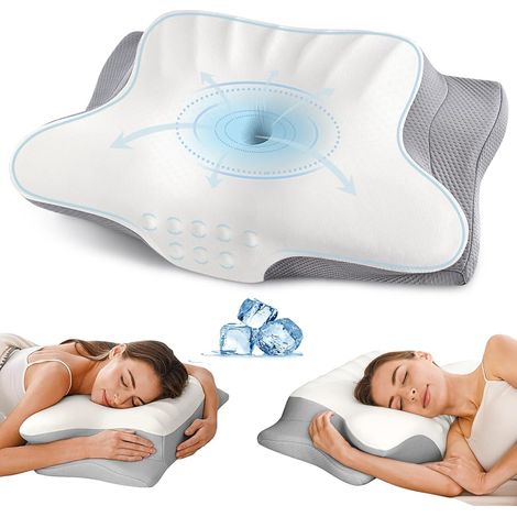 Oreiller Memoire Forme Cervical pour Les Douleurs au Cou et aux épaules Oreiller Orthopédique Ergonomique de Soutien du Cou