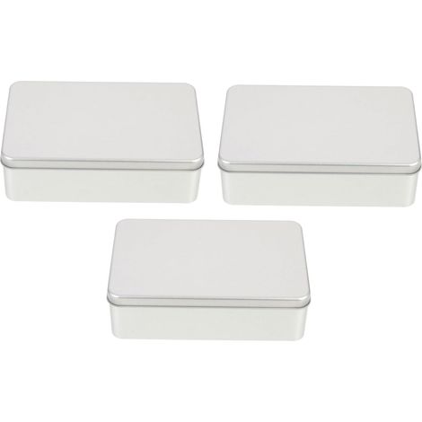 3 Pièces Boîte avec Couvercle Lot de Contenants Étain pour Bonbons Dimensions pour Rangement (1/5)