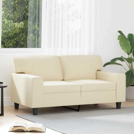 Canapé-Sofa à 2 places Crème 120 cm Similicuir 552810 (1/5)