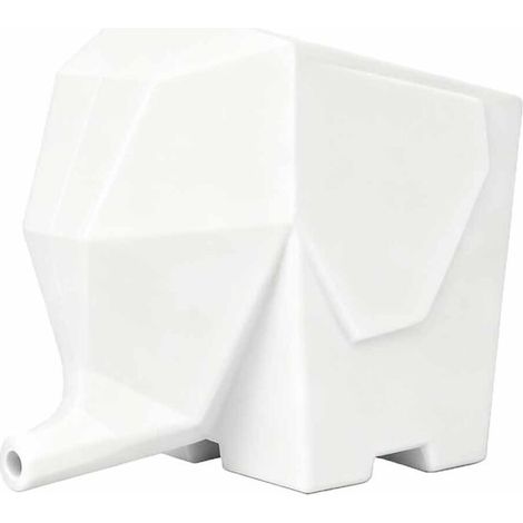 Porte Couverts éléphant Egouttoir Porte Eponge Evier Cuisine Blanc Avec Trou de Vidange pour Ranger Couteaux et Fourchettes Range Eponge Porte-brosse à Dents Pot Fleur Délicat cadeaux fête des mères-D