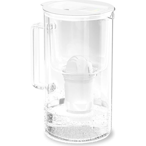 carafe filtrante verre 2L avec compteur LED, filtre classic Blanc (1/5)