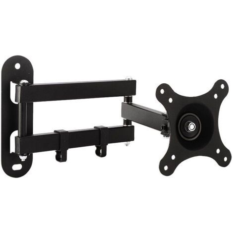 HOXILEELEO - Support mural pour téléviseurs et écrans plats/incurvés de 10 à 32 pouces, rotation à 360°, inclinaison à 15°, VESA 75x75 / 100x100 mm, charge maximale de 15 kg (1/4)