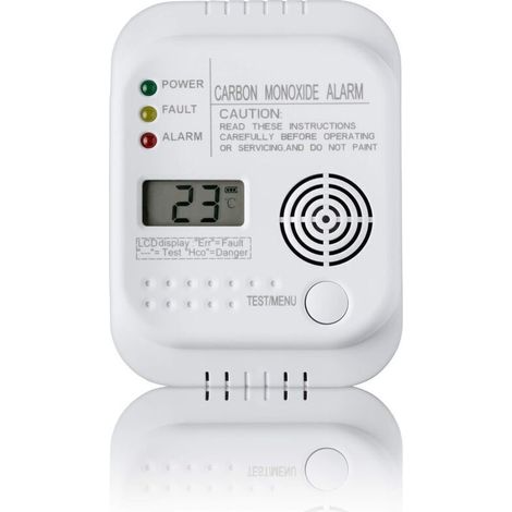 Battery-powered carbon monoxide detector, gas detector with display and temperature indicator (1/4)