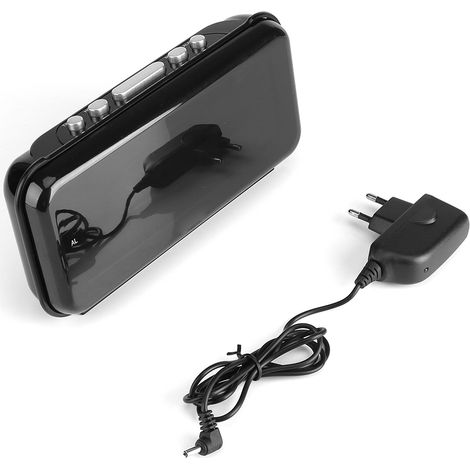 Réveil électronique de table 220V avec affichage LED numérique, fonction snooze, prise UE rouge. (1/5)