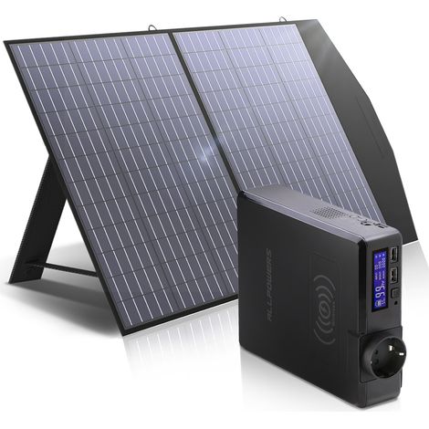 ALLPOWERS S200 Generador Solar con 100W Panel Solar, Batería de 154Wh, Salida CA 200W, Carga Rápida 1.5H, Estacion de Energia Portatil para Acampar Teléfonos Móviles Computadoras, Camping, Viajes (1/5)