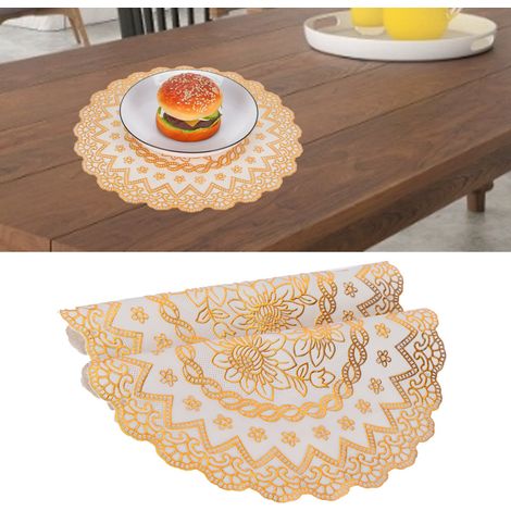 [Tapas d'or] - 2 Sets de Napperons de Table PVC - 30x30cm - Insolation et Anti-friction pour Mariage et Fêtes (1/5)