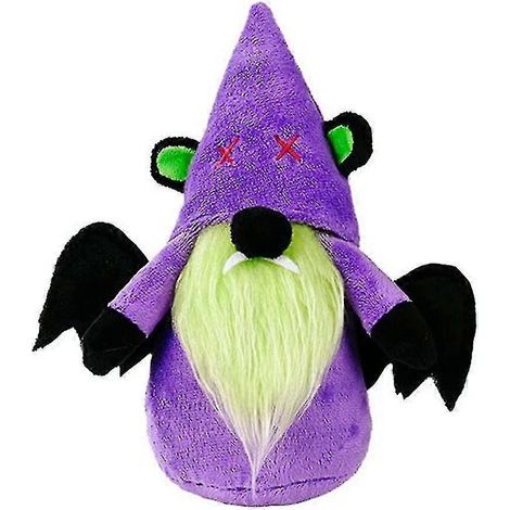 Gnome en peluche d'Halloween, lutin nain chauve-souris, poupée gnome sans visage, lutin suédois en tissu, accessoires nains, décorations de bureau, violet, 1 pièce (1/5)