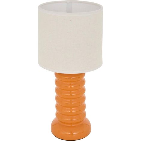 Lampe à Poser en Céramique "Vinas" 33cm Orange