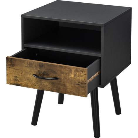 Comodino cassettiera con base a cassetti comodino con vano portaoggetti 57 cm nero 030006231