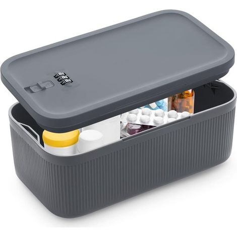 Caja de almacenamiento con cerradura de combinación,adecuada para teléfonos móviles/medicamentos/alimentos,23,913,19,6 cm (1/5)