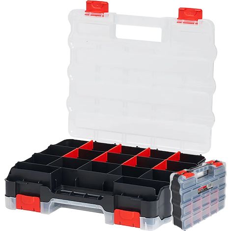 Dekton Jumbo 34 Double Sided Compartment Box Storage Tool Organiser Case (1/2)