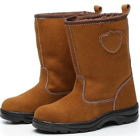 Bottes de sécurité homme hiver velours et coton, chaussures de sécurité montantes, chaussures de chantier à fermeture réversible, chaussures de sécurité résistantes à l'usure, chaussures de protection (1/5)