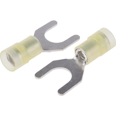 Cosse à fourche à sertir RS PRO Isolé, Jaune 10AWG 6mm² 12AWG 4mm²