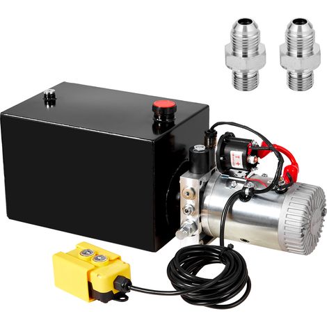 POMPE HYDRAULIQUE 12V, 12L Réservoir Acier, Simple Effet pour CRIC INDUSTRIEL, BÉNNE, VÉRIN, 20 MPa, 2,2KW, remorque, lève-charge