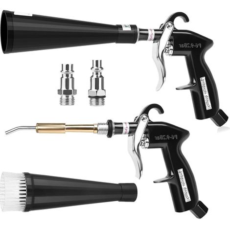 Pistolet de nettoyage à air comprimé, pistolet de séchage pour voiture, compresseur, pistolet à air précis pour sièges, jantes, moteur, tissu, cuir, poussière dans les endroits difficiles à atteindre (1/5)