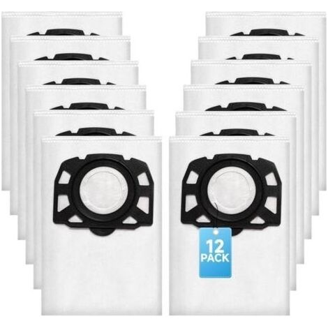 12 Pièces Sacs d'aspirateur KFI 357 pour Karcher,Sachets Filtres Remplacement pour Karcher WD 2 Plus/WD 3/KWD 1/KWD 2/KWD 3/MV 3/WD3.200-WD3.800M/SE 4001/SE 4002 Aspirateur,2.863-314.0 (1/5)