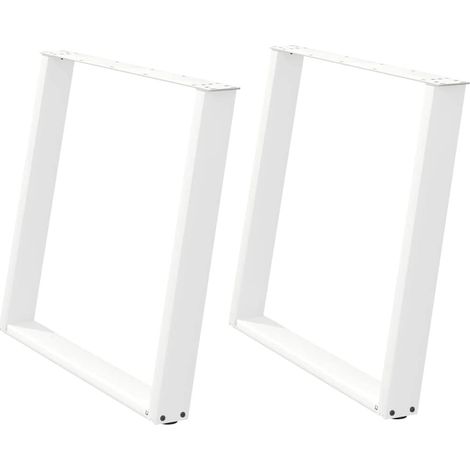 Maison Exclusive - Esstischbeine U-Form 2 Stk. Weiß 90x(72-73) cm