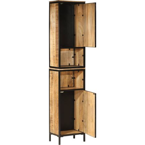 Maison Exclusive - Mobile da Bagno 40x27x180 cm in Ferro e Legno Massello di Mango (1/5)
