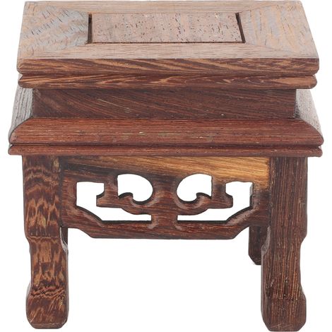 Socle carré sculpté en forme d'arche pour vase, théière, pot de fleur et décoration artisanale (1/5)