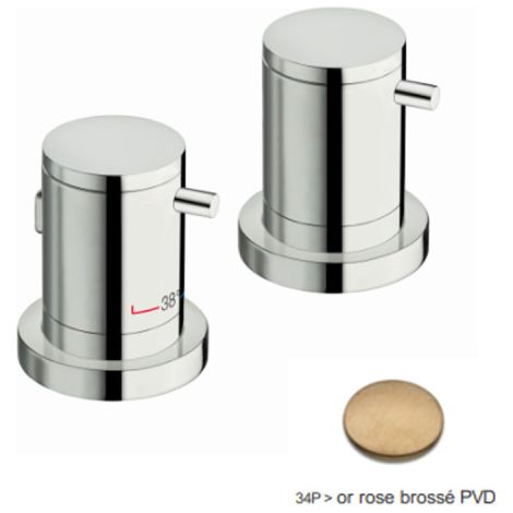 Bain Douche Or Rose Brossé Triverde 2 Sorties - CRISTINA ONDYNA XT14234P (1/2)