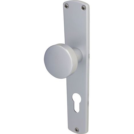 Alpertec PZ-Knopflangschild Phil Aluminium silber abgerundet Beschläge