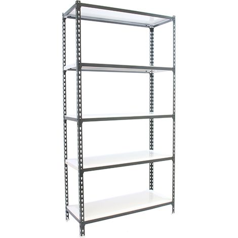 SimonRack Étagère Rangement, 1800x900x500 mm, 5 Niveaux, 180 kg Capacité de Charge et Point de Flexion, Métal , Étagère Garage, Anthracite/Blanc - Simonclick (1/5)