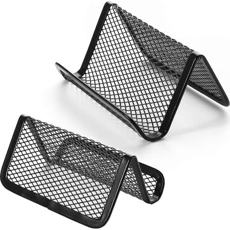 Porte-cartes de visite en maille métallique Botao, présentoir pour cartes de visite de bureau (3 pièces, noir)