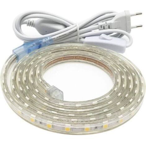 Ruban LED 3M très lumineux 220V – 60 LEDs/m – IP65 étanche – Lumière blanche chaude pour cuisine et bureau (1/5)