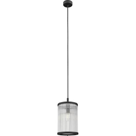 Suspension Art Déco noire verre Sergio 1xE14 Zuma Line (1/3)