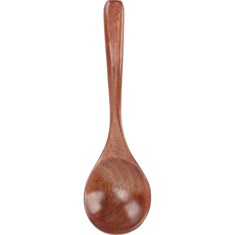 Cuillère en bois de style japonais, ronde, faite à la main, pour soupe, vaisselle et décoration de cuisine, pour manger, mélanger et remuer