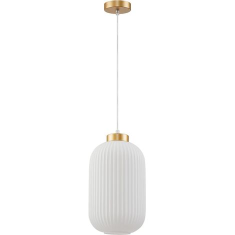 Suspension LINDO Italux dorée verre blanc E27 40W ovale (1/4)