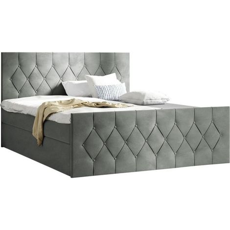 Lit boxspring Hortulus II, Mikrofaza 14, Continental, Double, 180x200, Tissu, Disponible, 187x216x103cm (1/5)
