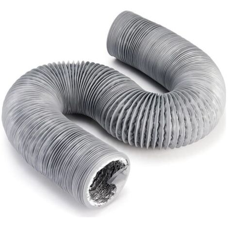 Tuyau de ventilation - Tuyau dévacuation en PVC - Pour hottes de cuisinière, climatiseurs, sèche-linge, hottes aspirantes - Gris - 150 mm x 6 m