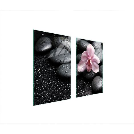 GLASSCHUTZPLATTE FÜR HERD 75x52 ORCHIDEE (1/5)