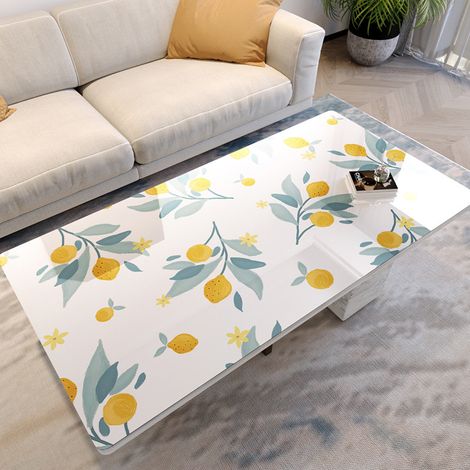PVC leather printed tablecloth, Nordic style, waterproof, oil-proof, washable, heat-resistant, coffee table mat, plastic household tablecloth - Shuoguo - 90140CM