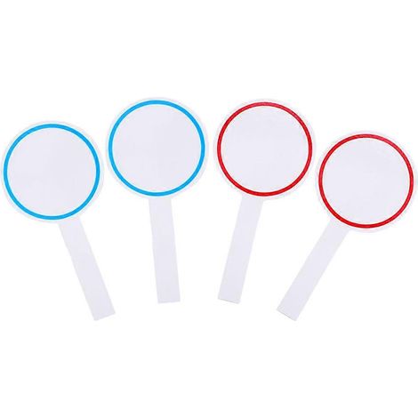 Huit tableaux blancs effaçables, adaptés à l'enseignement en classe et aux activités de vote, mesurant 19,50 x 10,00 x 0,50 cm, avec une structure flexible. (1/5)