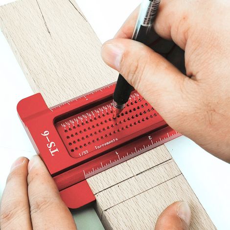 T-förmige Markierung aus Aluminiumlegierung, Lochsäge, Messwerkzeug für Schreinerarbeiten (1/5)