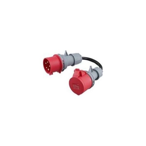 Adaptateur CEE 5 broches rouge 32A mâle vers 16A femelle, chargeur Gen EV, rallonge, prise 400V Crezuo (1/5)