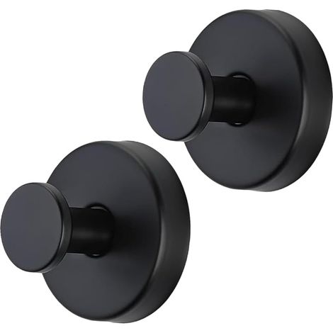 Lot de 2 crochets à ventouse pour fenêtre en verre, couronne de Noël améliorée, sans perçage, pour couronnes sur verre, guirlandes pour porte d'entrée et de douche (2, noir) (1/5)