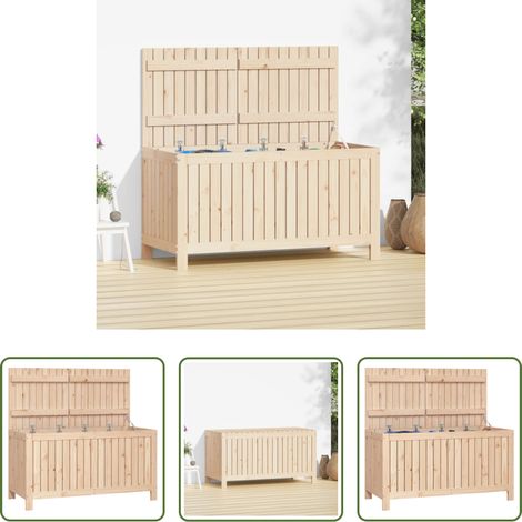 Rangement jardin - Boîte de rangement de jardin 121x55x64 cm Bois massif de pin (1/5)