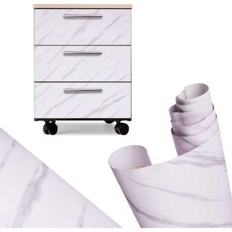 Rollo de papel pintado autoadhesivo mármol blanco - jazz 1,22x50m